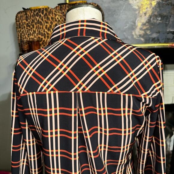 ANTHROPOLOGIE SANCTUARY Button Up Top Black Striped Women’s Size XS - Picture 5 of 9